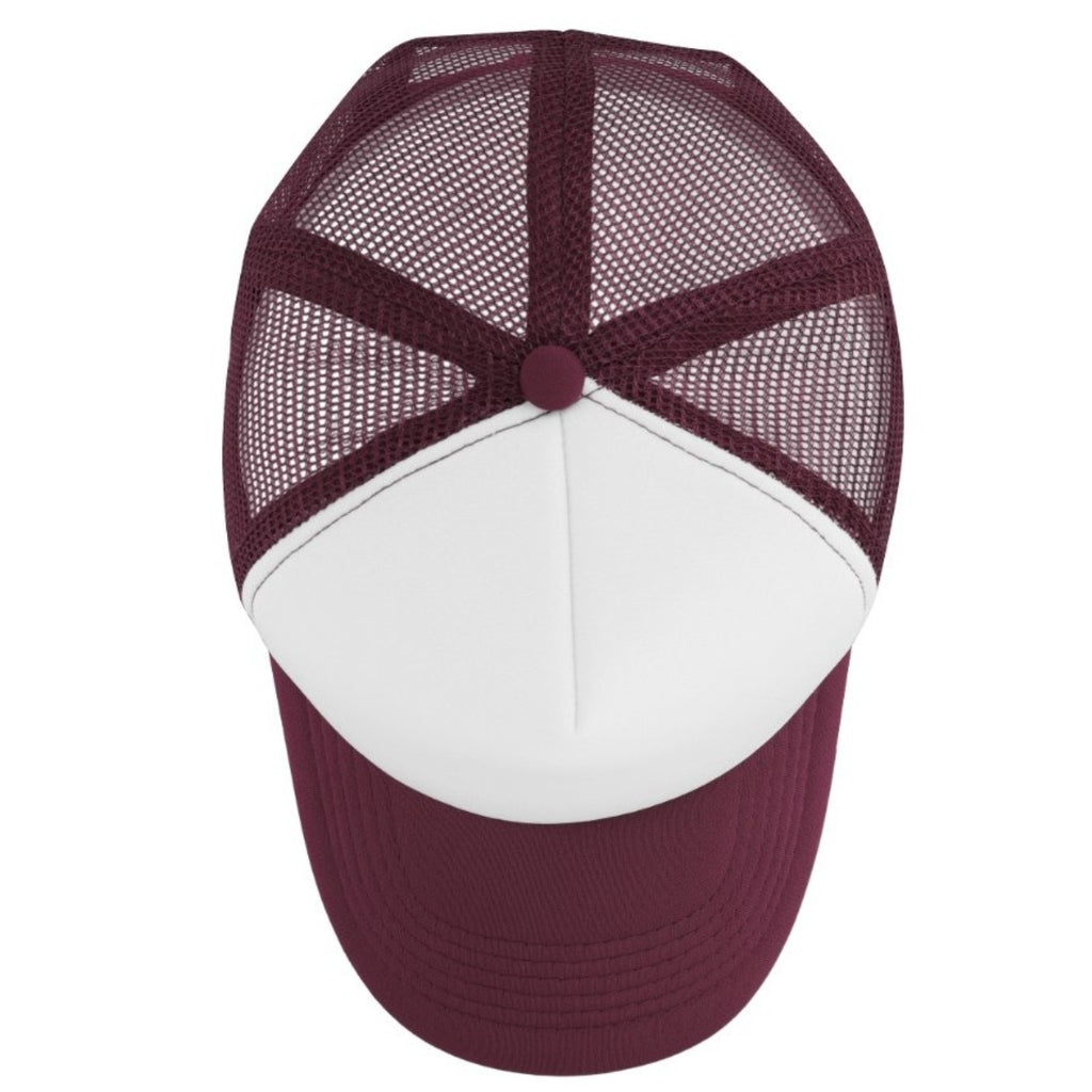 Burgundy/White top
