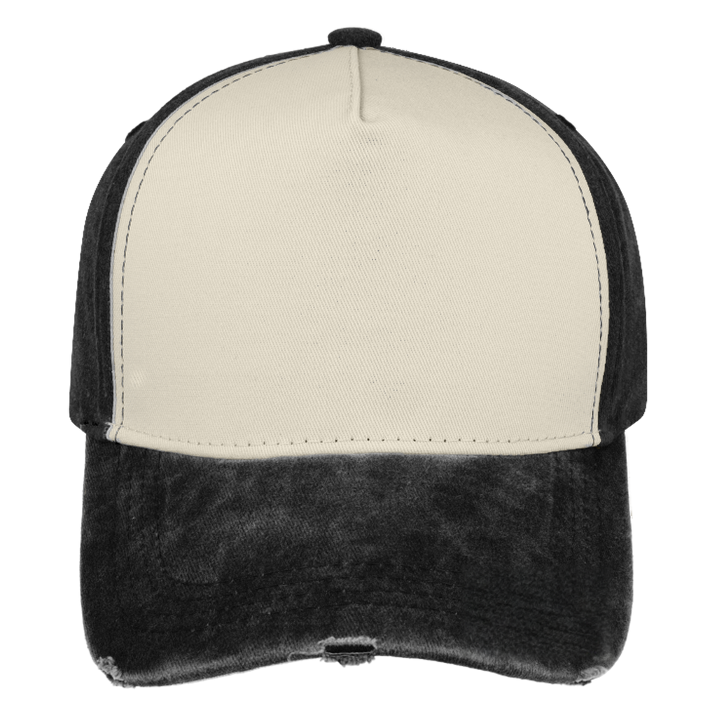sldev43-unbranded pigment-washed-5-panel-cap black front_image