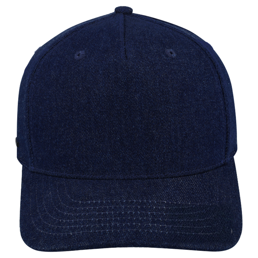 sldev43-unbranded uflex-5p-curved-peak-snapback denim front_image