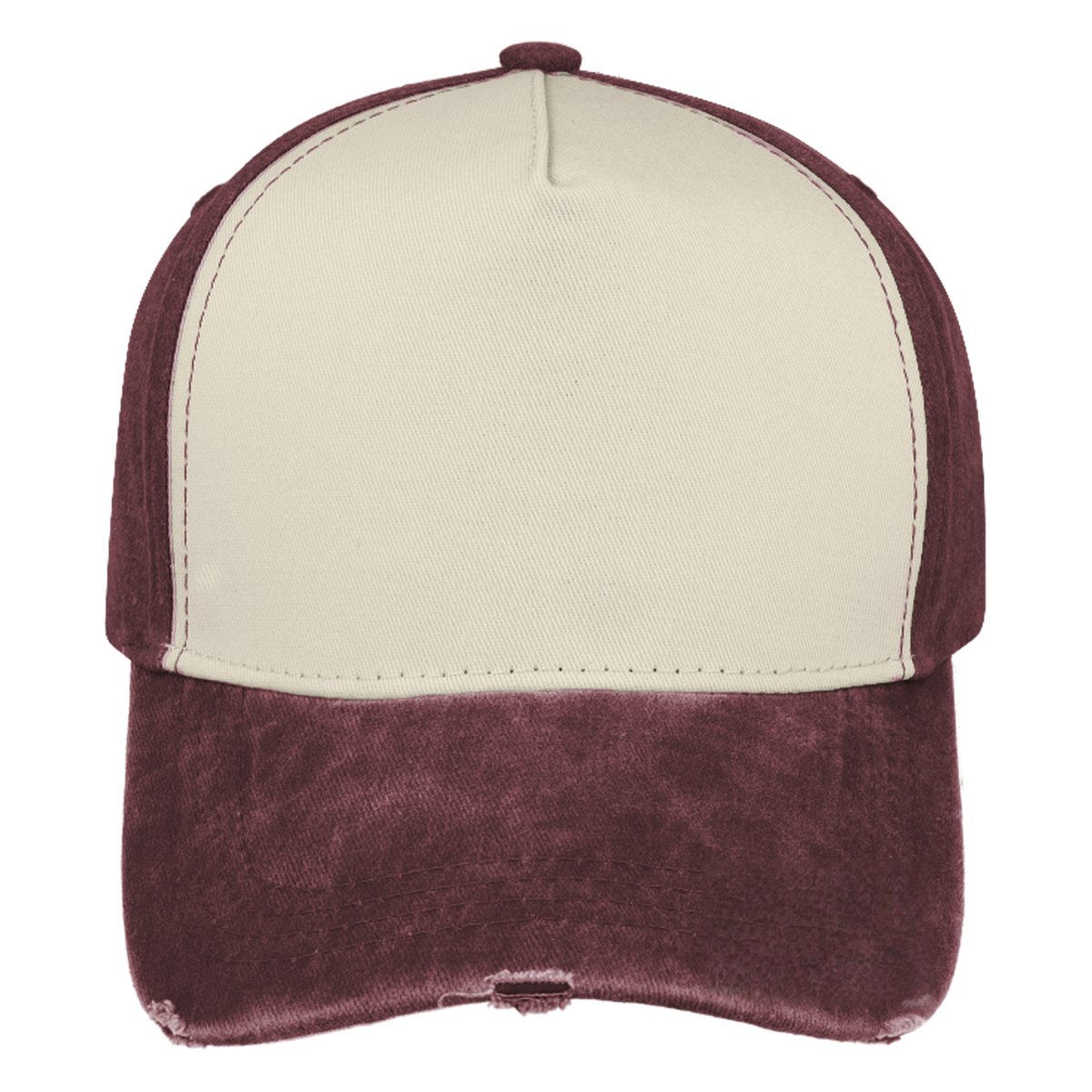 sldev43-unbranded pigment-washed-5-panel-cap maroon front_image