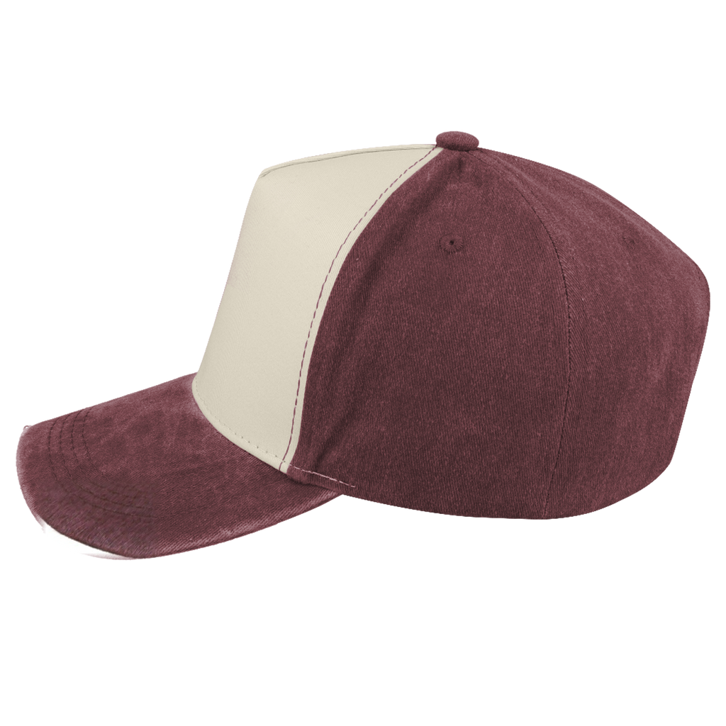 sldev43-unbranded pigment-washed-5-panel-cap maroon left_image