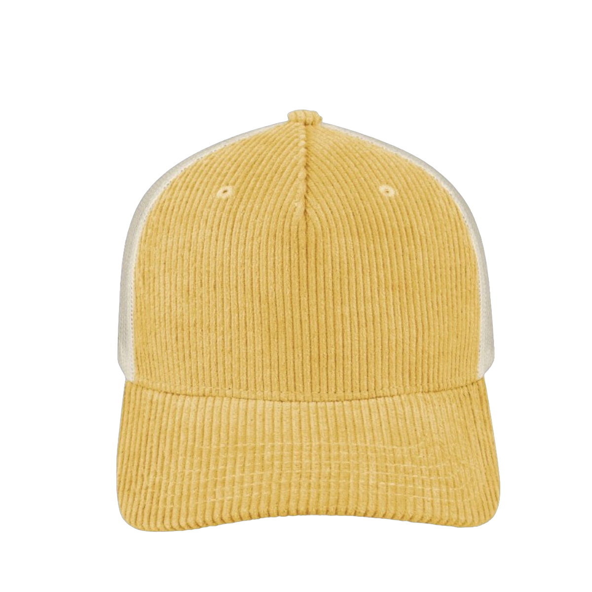unbranded 5-panel-corduroy-trucker-cap mustard front_image panel-framed