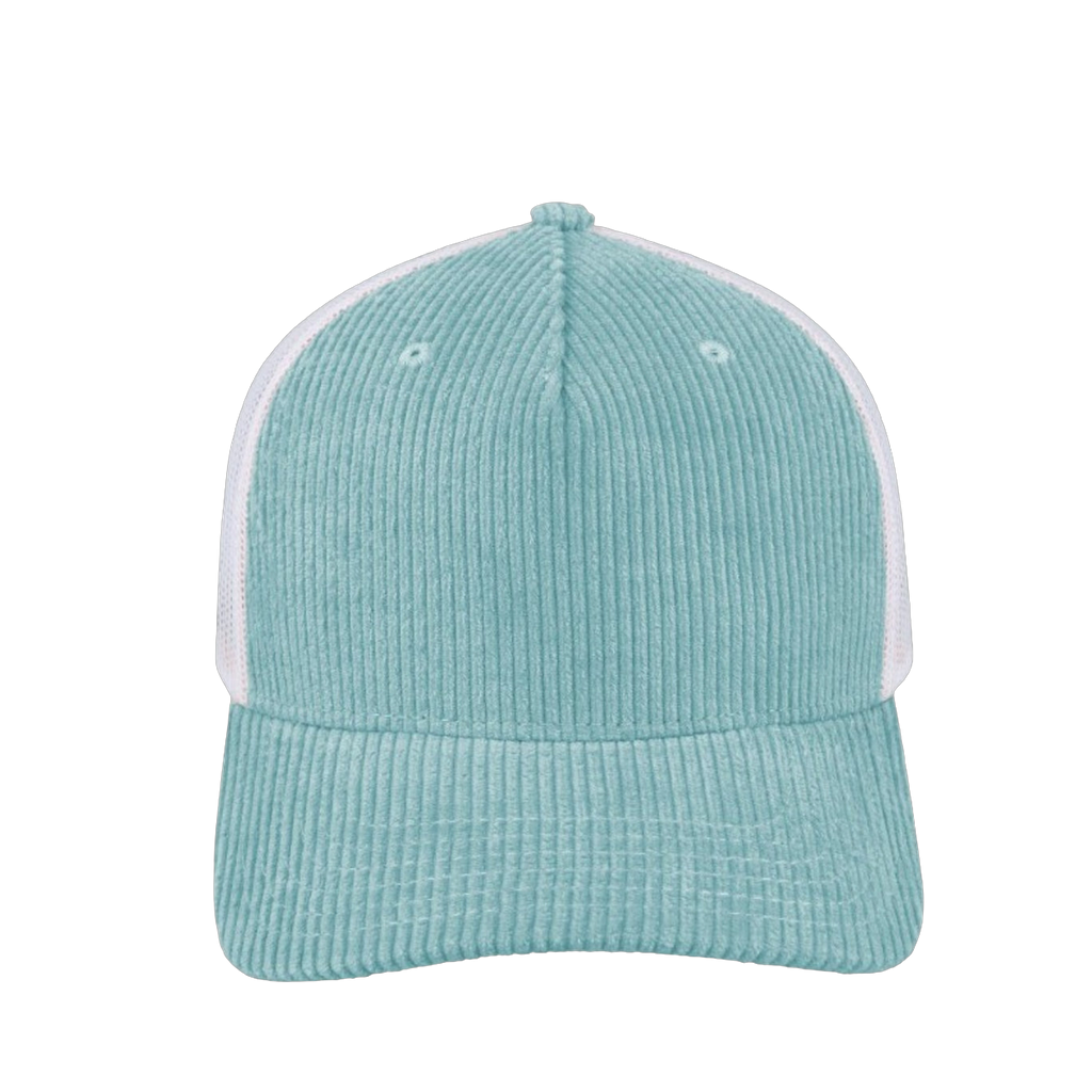 unbranded 5-panel-corduroy-trucker-cap sky-blue front_image panel-framed