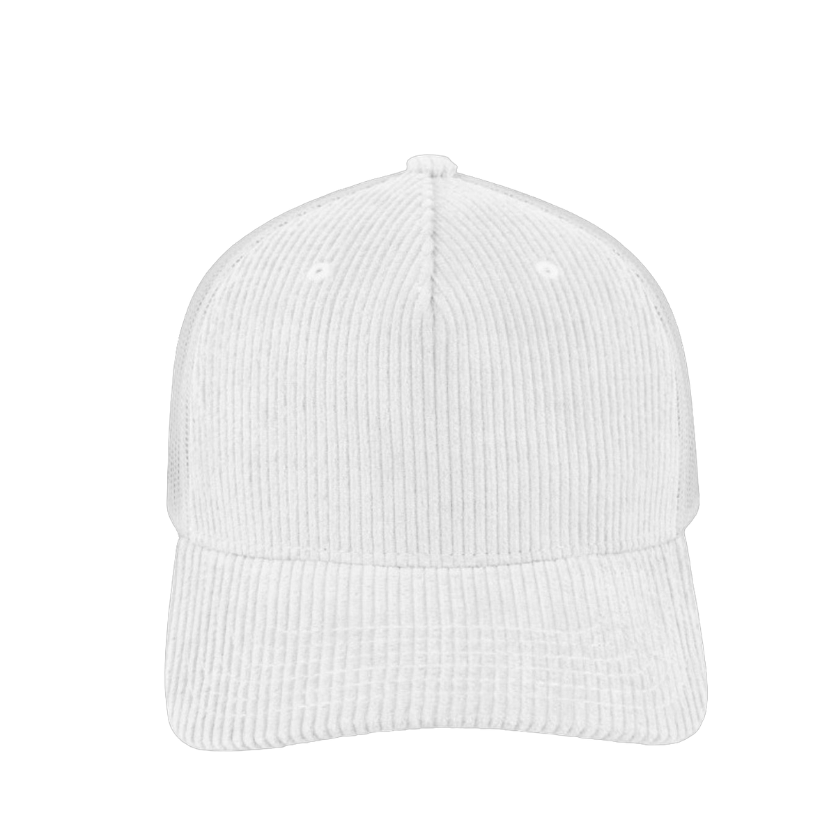 unbranded 5-panel-corduroy-trucker-cap white front_image panel-framed